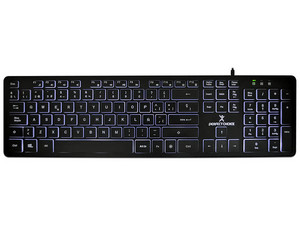 Teclado Perfect Choice PC-201304, Iluminación en Teclas para Oficina, Retroiluminación en Color Blacklight.