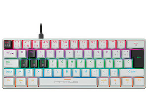 Teclado Gamer Mecánico Primus Gaming BALLISTA61T PKS-060W-S, USB, RGB, (Versión en Español). Color Blanco.