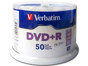 Paquete de 50 DVD+R Verbatim de 4.7 GB, 16x.