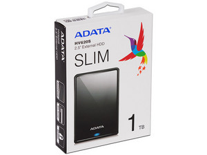 jaula caja registradora Cortés Disco Duro Portátil ADATA SLIM HV620S de 1 TB, USB 3.1. Color negro.