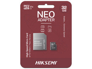 Memoria MicroSDXC Hiksemi HS-TF-C1/32G/NEO/A de 32GB, Clase 10, Incluye Adaptador.