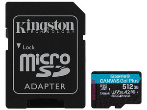 Memoria Micro-SD Kingston Canvas Go Plus 512GB Clase 10.