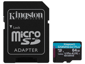Memoria Micro-SD Kingston Technology Canvas Go Plus 64GB, 200 MB/s, Clase 10