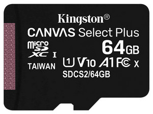 Memoria Kingston MicroSDXC UHS-I de 64GB, Clase 10.