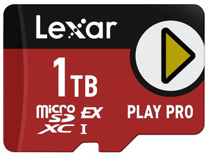 Memoria Lexar Play Pro MicroSDXC UHS-I U1 de 1TB, Express, Clase 10, Velocidad de Lectura de 900 MB/s.