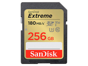 Memoria SanDisk Extreme SDXC SD UHS-I de 256 GB, Clase 10.