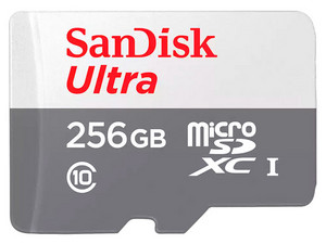 Memoria MicroSDXC UHS-I U1 SanDisk Ultra de 256GB, Clase 10.