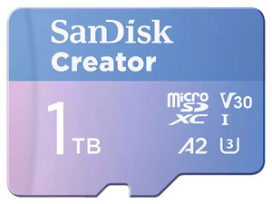 Memoria Sandisk Creator MicroSDXC UHS-1 U3 de 1 TB, Clase 10, V30. Incluye Adaptador SD.