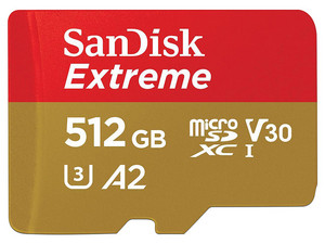Memoria SanDisk Extreme SDXC UHS-I U3 de 512GB, V30.