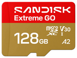 Memoria MicroSDXC SanDisk Extreme GO de 128GB, UHS-I,  V30.