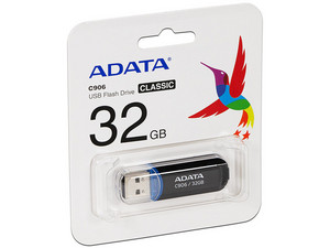 Unidad Flash USB 2.0 ADATA Classic C906 de 32GB. Color Negro.