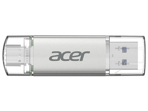 Unidad Flash Dual USB Acer UT300 de 8GB, Lectura de 150MB/s, USB Tipo A y C. Color Plata.