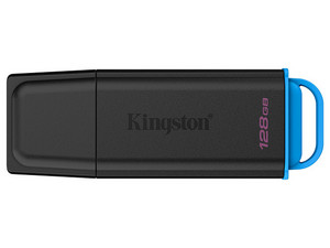 Unidad Flash USB 3.2 Gen 1 KINGSTON DataTraveler Exodia de 128GB. Color Negro y Azul.