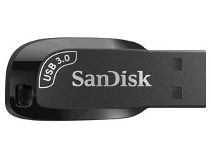 Unidad Flash USB 3.0 Sandisk Ultra Shift de 128 GB. Color Negro.
