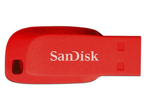 Unidad Flash USB 2.0 SanDisk Cruzer Blade de 32GB. Color Rojo.