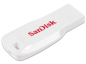 Unidad Flash USB 2.0 SanDisk Cruzer Blade de 16GB, Color Blanca.