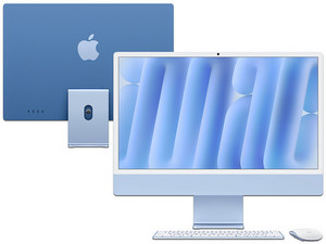 Apple iMac (Color Azul):
Procesador Apple M4 de 8 núcleos,
Memoria de 16GB,
SSD de 256GB,
Pantalla de 24" Retina 4.5K,
macOS.