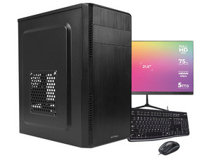 PC de Escritorio Digital Master Hogar y Oficina V1.1,
Procesador AMD Ryzen 7 5700G (hasta 4.6 GHz),
Memoria de 16GB DDR4,
SSD de 1TB,
Monitor de 21.5" Full HD 75 Hz,
Video Radeon Graphics,
S.O. No Incluye. Color Negro.
Incluye Teclado y Mouse.