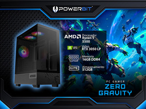 PC Gamer Powerbit ZeroGravity,
CPU AMD Ryzen 5 5500 (hasta 4.2 Ghz),
Memoria de 16GB DDR4,
SSD M.2 de 512GB,
Video GeForce RTX 3050 LP,
700W 80 Plus Bronze,
S.O. Windows 11 Home (Versión de prueba),
Panel Cristal Templado, 3 Ventiladores. PC Gamer Powerbit ZeroGravity,
CPU AMD Ryzen 5 5500 (hasta 4.2 Ghz),
Memoria de 16GB DDR4,
SSD M.2 de 512GB,
Video GeForce RTX 3050 LP,
700W 80 Plus Bronze,
S.O. Windows 11 Home (Versión de prueba),
Panel Cristal Templado, 3 Ventiladores.