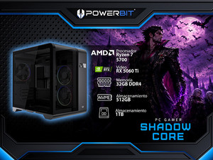 PC Gamer Powerbit ShadowCore:
CPU AMD Ryzen 7 5700 (hasta 4.6 GHz),
RAM de 32GB DDR4,
M.2 de 512GB,
Disco Duro de 1TB,
NVIDIA GeForce RTX 5060 Ti,
Wi-Fi, Bluetooth,
Fuente de Poder de 700W 80 Plus Bronze,
S.O. Windows 11 Home (Versión de Prueba) PC Gamer Powerbit ShadowCore:
CPU AMD Ryzen 7 5700 (hasta 4.6 GHz),
RAM de 32GB DDR4,
M.2 de 512GB,
Disco Duro de 1TB,
NVIDIA GeForce RTX 5060 Ti,
Wi-Fi, Bluetooth,
Fuente de Poder de 700W 80 Plus Bronze,
S.O. Windows 11 Home (Versión de Prueba)