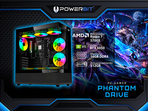 PC Gamer Powerbit Phantom Drive:
CPU AMD Ryzen 7 5700X (hasta 4.6 GHz),
RAM de 16GB DDR4,
M.2 de 512GB,
Fuente de 750W Bronze,
Video NVIDIA GeForce RTX 5050,
Con Enfriamiento Líquido,
Wi-Fi,
S.O. Windows 11 Home (Versión de Prueba)