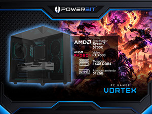 PC Gamer Powerbit Vortex:
Procesador AMD Ryzen 7 5700X (hasta 4.6 GHz),
Memoria de 16GB DDR4,
M.2 de 512GB,
Fuente de Poder de 750W 80 PLUS Bronze,
Video AMD Radeon RX 7600,
Wi-Fi,
Con Enfriamiento Líquido,
S.O. Windows 11 Home (Versión de Prueba PC Gamer Powerbit Vortex:
Procesador AMD Ryzen 7 5700X (hasta 4.6 GHz),
Memoria de 16GB DDR4,
M.2 de 512GB,
Fuente de Poder de 750W 80 PLUS Bronze,
Video AMD Radeon RX 7600,
Wi-Fi,
Con Enfriamiento Líquido,
S.O. Windows 11 Home (Versión de Prueba