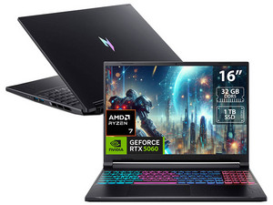 Laptop Acer Nitro V 16S AI:
Procesador AMD Ryzen 7 260 (hasta 5.1 GHz),
Memoria de 32GB DDR5,
SSD de 1TB,
Pantalla de 16" IPS (1920 x 1200),
Video GeForce RTX 5060,
S.O. Windows 11 Home. Laptop Acer Nitro V 16S AI:
Procesador AMD Ryzen 7 260 (hasta 5.1 GHz),
Memoria de 32GB DDR5,
SSD de 1TB,
Pantalla de 16" IPS (1920 x 1200),
Video GeForce RTX 5060,
S.O. Windows 11 Home.
