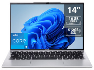 Laptop Acer Aspire L: 
Procesador Intel Core i5 1235U (hasta 4.4 GHz), 
Memoria de 16GB DDR5, 
SSD de 512GB, 
Pantalla de 14