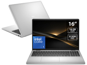 Laptop DELL 16:
Procesador Intel Core 5 120U (hasta 5.0 GHz),
Memoria de 16GB DDR5,
SSD de 512GB,
Pantalla de 16" LED,
S.O. Windows 11 Home