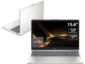 Laptop HP 15-FC0080LA: 
Procesador AMD Ryzen 7 7730U (hasta 4.5 GHz), 
Memoria de 16GB DDR4 3200 MHz, 
SSD de 512GB, 
Pantalla de 15.6" LED HD (1366 x 768), 
Video Radeon Graphics, 
S.O. Windows 11 Home.