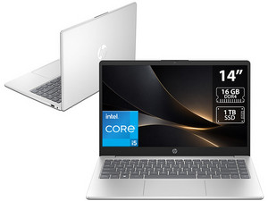 Laptop HP 14-EP0355CL: 
Procesador Intel Core i5 1334U (hasta 4.6 GHz), 
Memoria de 16GB DDR4, 
SSD de 1TB, 
Pantalla de 14" LED, 
Video UHD Graphics, 
S.O. Windows 11 Home.
Teclado Versión en Inglés.