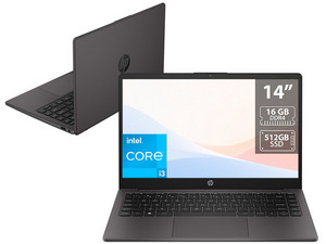 Laptop HP 240 G10: 
Procesador Intel Core i3 N305 (hasta 3.8 GHz), 
Memoria de 16GB DDR4,
SSD de 512GB, 
Pantalla de 14" LED HD (1366 x 768), 
Video UHD Graphics, 
S.O. Windows 11 Home.