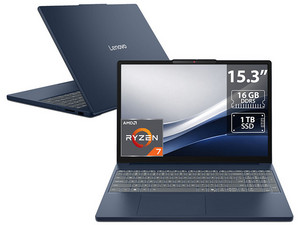 Laptop Lenovo IdeaPad Slim 3: 
Procesador AMD Ryzen 7 7735HS (hasta 4.75 GHz), 
Memoria de 16GB DDR5, 
SSD de 1TB, 
Pantalla de 15.3" LED, 
Video Radeon 680M, 
S.O. Windows 11 Home.