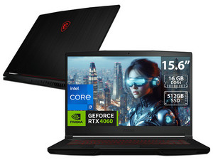 Laptop Gamer MSI Thin GF63:
Procesador Intel Core i7 12650H (hasta 4.7 GHz),
Memoria de 16GB DDR4,
SSD de 512GB,
Pantalla de 15.6" LED Full HD (1920x1080),
NVIDIA GeForce RTX 4060 8GB GDDR6, 
S.O. Windows 11 Home,
Teclado Retroiluminado en Inglés.