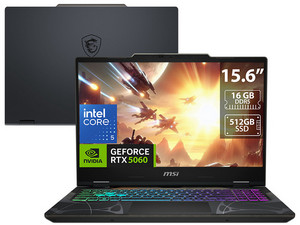 Laptop MSI Cyborg 15:
Procesador Intel Core 5 210H (Hasta 4.8 GHz),
Memoria de 16GB DDR5,
SSD de 512GB,
Pantalla de 15.6" LED,
Video NVIDIA GeForce RTX 5060,
S.O. Windows 11 Home (64 Bits),
Incluye Mochila.