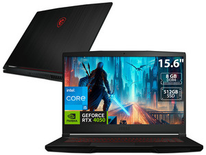 Laptop Gamer MSI GF63 Thin:
Procesador Intel Core i5 12450H (hasta 4.4 GHz),
Memoria de 8GB DDR4,
SSD de 512GB,
Pantalla de 15.6" LED,
Video NVIDIA GeForce RTX 4050,
S.O. Windows 11 Home (64 Bits)
