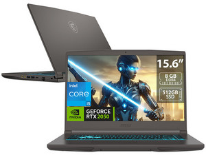 Laptop Gamer MSI Thin 15: 
Procesador Intel Core i5 12450H (hasta 4.4 GHz), 
Memoria de 8GB DDR4, 
SSD de 512GB, 
Pantalla de 15.6" LED, (1920 x 1080), 144Hz,
NVIDIA GeForce RTX 2050 4GB GDDR6, 
S.O. Windows 11 Home, 
Teclado en Inglés.
