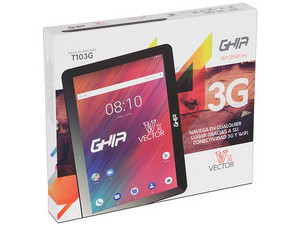 Tablet GHIA VECTOR 10.1 (T103G): Red Inalámbrica 3G, Procesador Mediatek  MTK8321 (Hasta 1.3GHz), Memoria RAM de 2GB, Almacenamiento 16GB, Soporta  Micro SD, Pantalla de 10.1