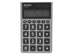 Calculadora de bolsillo Barrilito con doble fuente de poder, 12 dígitos. Color Negro