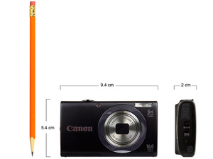 Cámara Digital Canon PowerShot A2300, 16 Mpx, Zoom Óptico 5x, LCD 2.7,  Negro - 6191B001AA