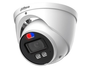 Cámara de vigilancia Dahua HAC-ME1239HN-A-PV, Tipo Domo TiOC de 2 MP, Disuasion Activa Luz Roja y Azul, Micrófono y Altavoz Integrados, IR hasta 40m , Metálica, IP67.