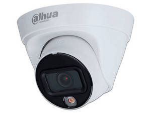 Cámara IP Tipo Domo Dahua DH-IPC-HDW1439T1-LED-S6 de 4MP (2560 x 1440), Lente de 2.8mm, Luz cálida hasta 15m, IP67, Color Blanco.