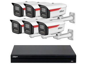 Kit de Videovigilancia Dahua DH-IPC-HFW2249MP-S-LED-0360B-B-PRO- 6, 6 Cámaras IP Tipo Bala DH-IPC-HFW2249M-S-B-PRO de 2MP, Sensor CMOS 1/2.9", NVR DHI-NVR1108HS-8P-S3/H de 8 Canales, Soporta 1 Canal a 8MP o 4 a 1080P.