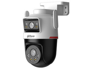 Cámara IP PT Dahua DH-IPC-PTS2349B3-SW-E2-PV de 3MP, 2 Lentes de 3MP (2304 x 1296), Detección inteligente de doble canal, Luz Cálida de 40m, Micrófono y Altavoz Integrados, IP66, Color Blanco.