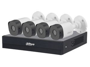 Kit de Videovigilancia Dahua KITXVR1B04-I/T/4-B1A11N, DVR Cooper-I de 4 Canales 1080p Lite, HDCVI, 4 Cámaras Tipo Bala B1A11 de 1MP (720p), Lente de 2.8mm, IR de Hasta 20m.