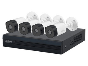 Kit de Videovigilancia Dahua KITXVR1B04-I/T/4-B1A21N, DVR Cooper-I de 4 Canales 1080p Lite, H.265+, 4 Cámaras Tipo Bala B1A21N de 2MP (720p), Lente de 2.8mm, IR de Hasta 20m.