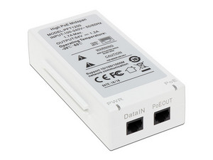 Inyector de corriente Dahua de 2 puertos Ethernet, PoE.