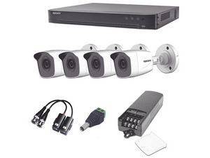 Kit de Vigilancia Epcom KEVTX8T4BW, con DVR de 4 Canales 1080p y 4 Cámaras de Vigilancia B8-TURBO-G2W Tipo Bullet, Incluye 1 Fuente de Poder.