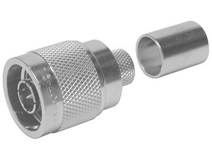 Conector N Macho EPCOM TT-CON-531 para 75 Ohm de Anillo Plegable para cable RG-11, Níquel, Oro, Teflón.