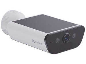 Cámara de Seguridad Tipo Torreta EZVIZ CS-CB5/4K de 8MP (3840 x 2160), Panel Solar Incluido, IR de Hasta 15m, Wi-Fi, Ranura MicroSD de Hasta 512GB. Color Blanco.